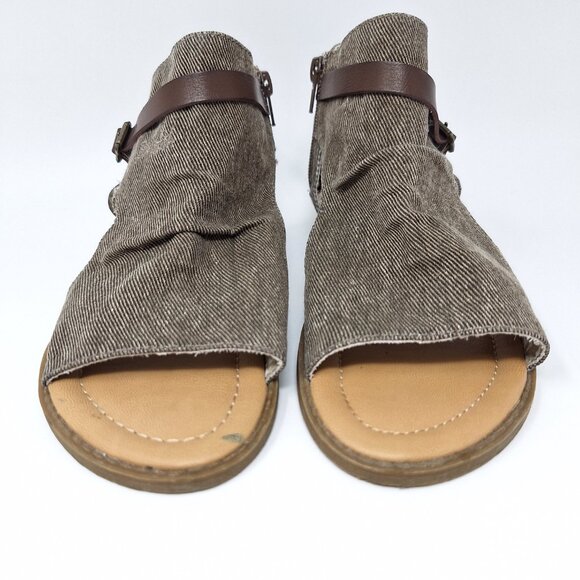 Blowfish Sandals Women's 8 Gladiator Flat Strappy Malibu Beige Fabric Open Toe - Picture 5 of 15